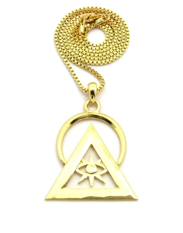 gold plated illuminati necklace